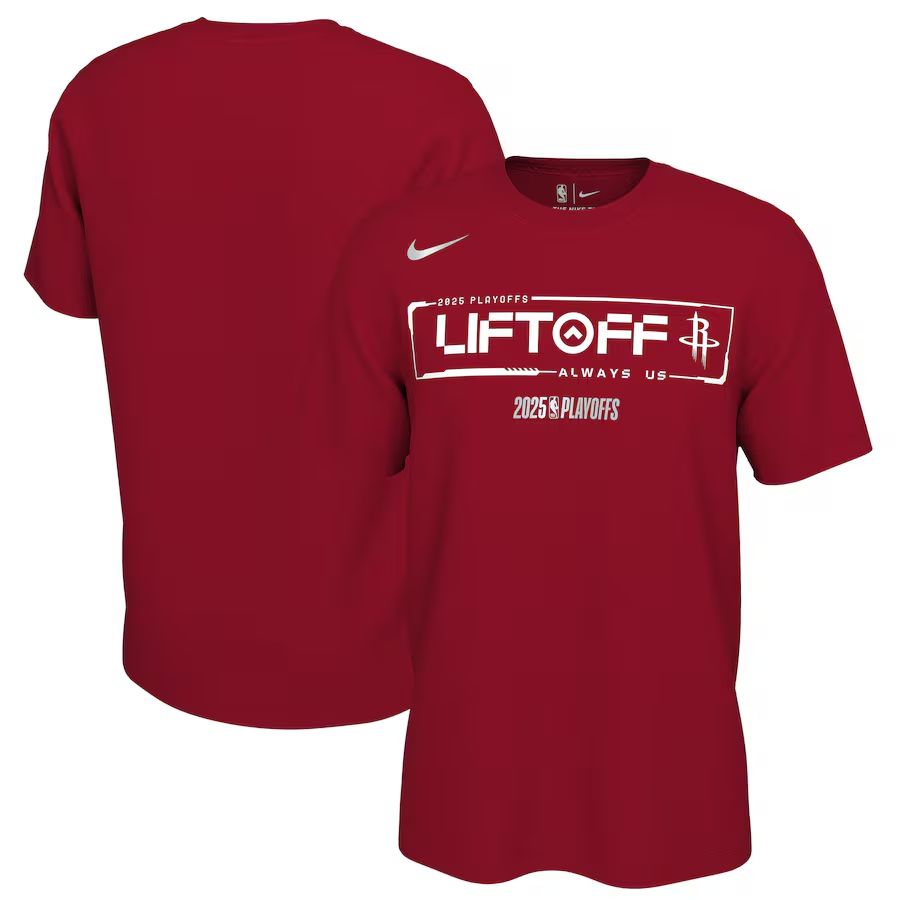 Men 2025 Houston Rockets NBA playoff T-shirt